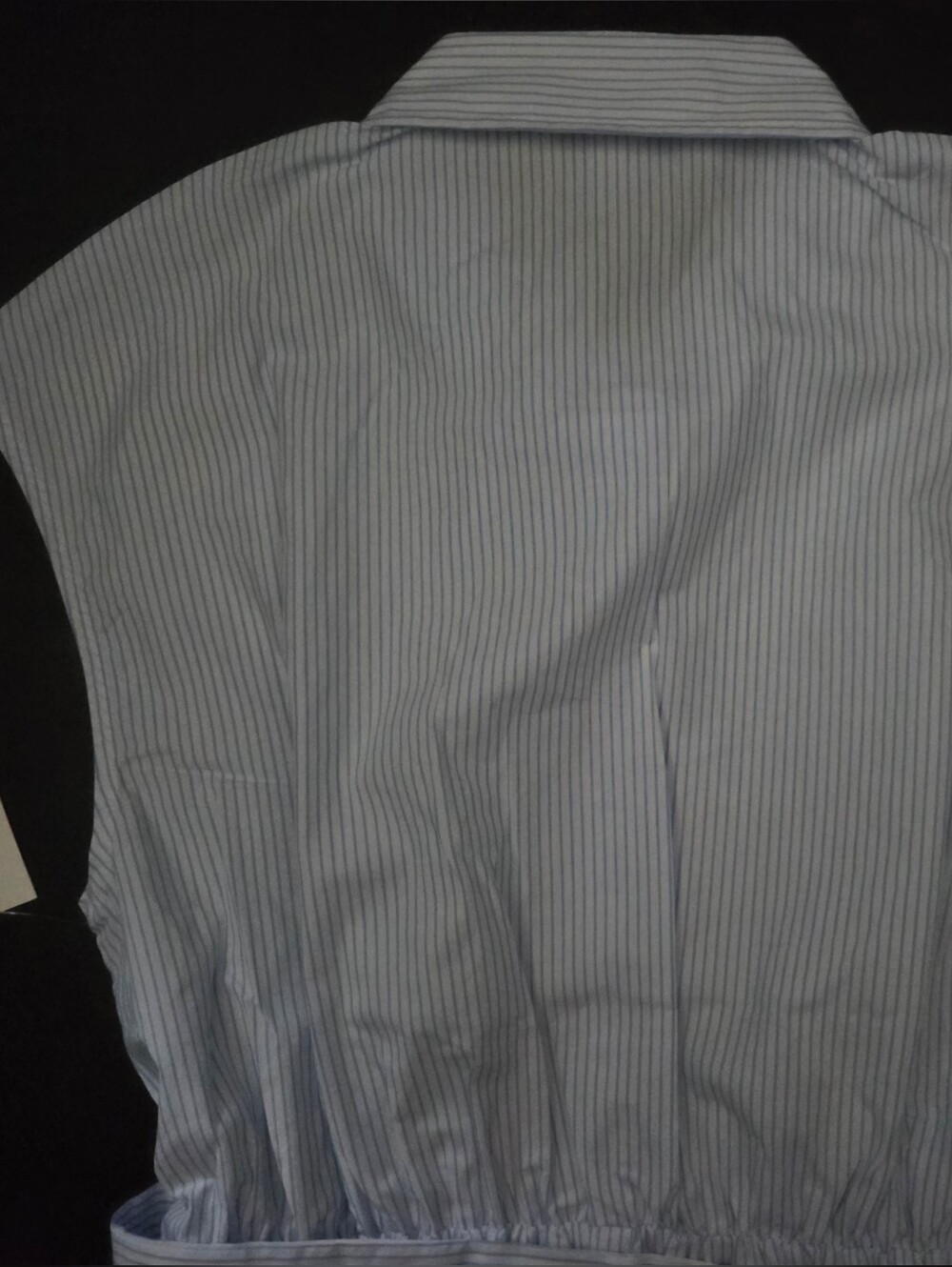 NWT - Ellen Tracy Cotton Blue Pinstripe Embroidered Hem Maxi Shirtdress - L - Picture 15 of 16